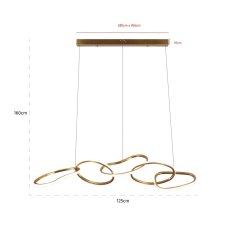 Chandelier Flyn Brushed Gold by Richmond Interiors Chandelier Flyn Brushed Gold by Richmond Interiors