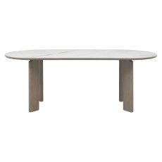 Duo Grey Oiled Oak 6 Seater Dining Table with Monte Bianco Sintered Stone Top Duo Grey Oiled Oak 6 Seater Dining Table with Monte Bianco Sintered Stone Top