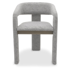 Duo Grey Oiled Oak Upholstered Dining Chair - Grey Fabric (Single) by Bentley Designs Duo Grey Oiled Oak Upholstered Dining Chair - Grey Fabric (Single) by Bentley Designs