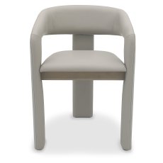 Duo Grey Oiled Oak Upholstered Dining Chair - Grey Bonded Leather (Single) by Bentley Designs Duo Grey Oiled Oak Upholstered Dining Chair - Grey Bonded Leather (Single) by Bentley Designs