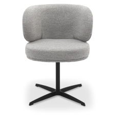 Marcel 360 Degree Swivel Dining Chairs - Grey Boucle Fabric (Pair) by Bentley Designs Marcel 360 Degree Swivel Dining Chairs - Grey Boucle Fabric (Pair) by Bentley Designs