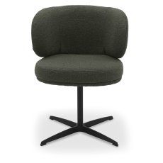 Marcel 360 Degree Swivel Dining Chairs - Green Boucle Fabric (Pair) by Bentley Designs Marcel 360 Degree Swivel Dining Chairs - Green Boucle Fabric (Pair) by Bentley Designs