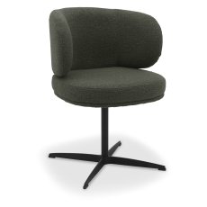 Marcel 360 Degree Swivel Dining Chairs - Green Boucle Fabric (Pair) by Bentley Designs Marcel 360 Degree Swivel Dining Chairs - Green Boucle Fabric (Pair) by Bentley Designs