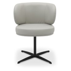 Marcel 360 Degree Swivel Dining Chairs - Light Grey Faux Leather (Pair) by Bentley Designs Marcel 360 Degree Swivel Dining Chairs - Light Grey Faux Leather (Pair) by Bentley Designs