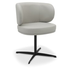 Marcel 360 Degree Swivel Dining Chairs - Light Grey Faux Leather (Pair) by Bentley Designs Marcel 360 Degree Swivel Dining Chairs - Light Grey Faux Leather (Pair) by Bentley Designs