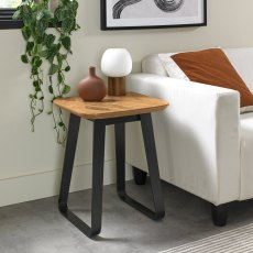 Emerson Rustic Oak and Peppercorn Square Lamp Table by Bentley Designs Emerson Rustic Oak and Peppercorn Square Lamp Table by Bentley Designs