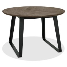 Emerson Weathered Oak and Peppercorn 4 Seater Circular Dining Table by Bentley Designs