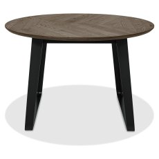 Emerson Weathered Oak and Peppercorn 4 Seater Circular Dining Table by Bentley Designs