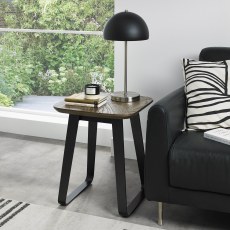 Emerson Weathered Oak and Peppercorn Square Lamp Table by Bentley Designs Emerson Weathered Oak and Peppercorn Square Lamp Table by Bentley Designs