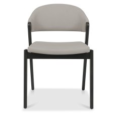 Camden Peppercorn Upholstered Dining Chairs - Grey Bonded Leather (Pair) by Bentley Designs Camden Peppercorn Upholstered Dining Chairs - Grey Bonded Leather (Pair) by Bentley Designs