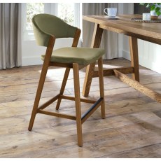 Camden Rustic Oak Upholstered Bar Stool - Cedar Velvet Fabric (Single) by Bentley Designs Camden Rustic Oak Upholstered Bar Stool - Cedar Velvet Fabric (Single) by Bentley Designs