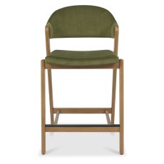 Camden Rustic Oak Upholstered Bar Stool - Cedar Velvet Fabric (Single) by Bentley Designs Camden Rustic Oak Upholstered Bar Stool - Cedar Velvet Fabric (Single) by Bentley Designs