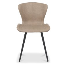 Garcia Upholstered Dining Chairs - Stone Vintage Faux Leather and Black Legs (Pair) Garcia Upholstered Dining Chairs - Stone Vintage Faux Leather and Black Legs (Pair)
