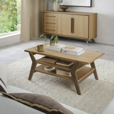 Kristen Oak and Light Weathered Oak Coffee Table by Bentley Designs Kristen Oak and Light Weathered Oak Coffee Table by Bentley Designs