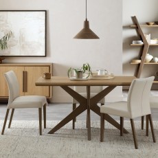 Kristen Oak and Light Weathered Oak 4 Seater Dining Table by Bentley Designs Kristen Oak and Light Weathered Oak 4 Seater Dining Table by Bentley Designs