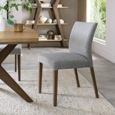 Kristen Oak and Light Weathered Oak Upholstered Dining Chairs - Grey Fabric (Pair) Kristen Oak and Light Weathered Oak Upholstered Dining Chairs - Grey Fabric (Pair)