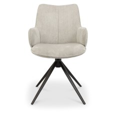 Rowan 360 Degree Self-Returning Swivel Chair - Beige Fabric and Black Legs (Single) Rowan 360 Degree Self-Returning Swivel Chair - Beige Fabric and Black Legs (Single)