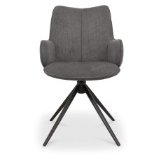 Rowan 360 Degree Self-Returning Swivel Chair - Grey Fabric and Black Legs (Single) Rowan 360 Degree Self-Returning Swivel Chair - Grey Fabric and Black Legs (Single)