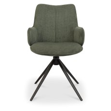 Rowan 360 Degree Self-Returning Swivel Chair - Green Fabric and Black Legs (Single) Rowan 360 Degree Self-Returning Swivel Chair - Green Fabric and Black Legs (Single)