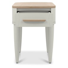 Larsen Scandi Oak and Soft Grey Lamp Table with Drawer by Bentley Designs Larsen Scandi Oak and Soft Grey Lamp Table with Drawer by Bentley Designs