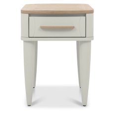 Larsen Scandi Oak and Soft Grey Lamp Table with Drawer by Bentley Designs Larsen Scandi Oak and Soft Grey Lamp Table with Drawer by Bentley Designs