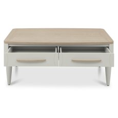 Larsen Scandi Oak and Soft Grey Coffee Table with Drawer by Bentley Designs Larsen Scandi Oak and Soft Grey Coffee Table with Drawer by Bentley Designs