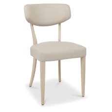 Larsen Scandi Oak Upholstered Dining Chairs - Ivory Bonded Leather (Pair) by Bentley Designs Larsen Scandi Oak Upholstered Dining Chairs - Ivory Bonded Leather (Pair) by Bentley Designs