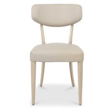 Larsen Scandi Oak Upholstered Dining Chairs - Ivory Bonded Leather (Pair) by Bentley Designs Larsen Scandi Oak Upholstered Dining Chairs - Ivory Bonded Leather (Pair) by Bentley Designs