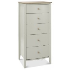 Whitby Scandi Oak and Soft Grey 5 Drawer Chest by Bentley Designs