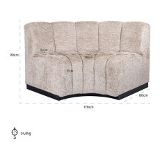 Hillpark Corner Dining Bench (Lovely Beige) by Richmond Interiors