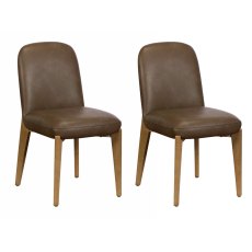 Pair of Weymouth Dining Chairs (Brown PU) Pair of Weymouth Dining Chairs (Brown PU)