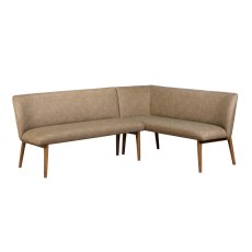 Diana Corner Bench (Left Hand Facing) - Taupe PU