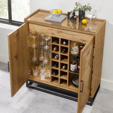 Indus Rustic Oak Drinks Cabinet by Bentley Designs Indus Rustic Oak Drinks Cabinet by Bentley Designs