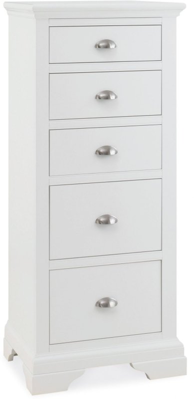 Hampstead White 5 Drawer Tall Chest
