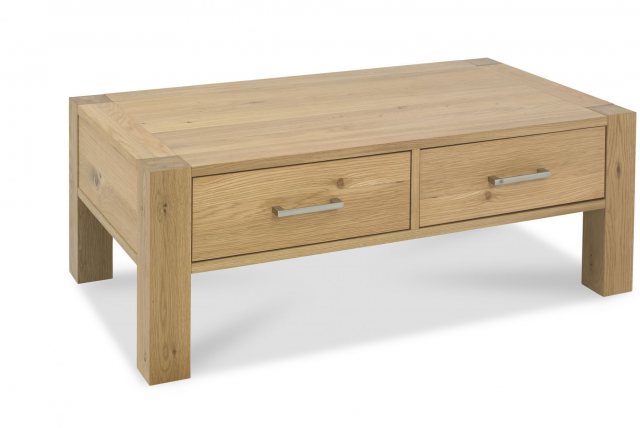 Turin Light Oak Coffee Table With Drawers