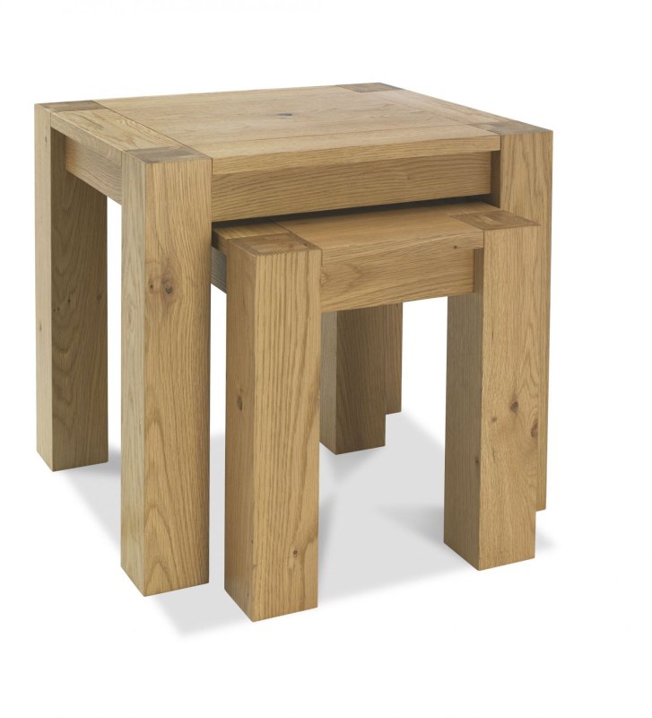 Turin Light Oak Nest of Lamp Tables