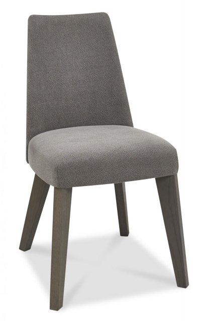 Cadell Aged Oak Upholstered Dining Chair (Slate Blue Fabric)