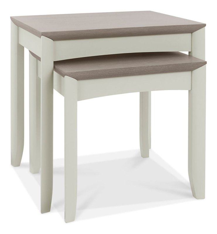 Bergen Grey Washed Oak & Soft Grey Nest of Lamp Tables
