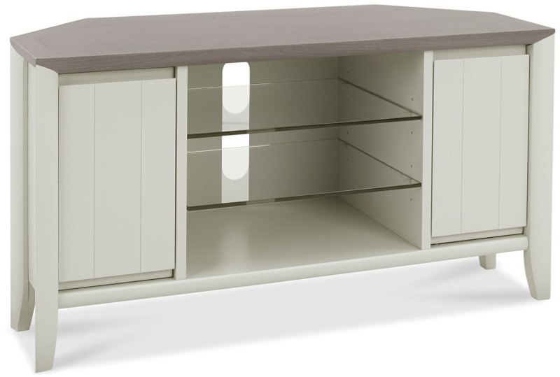 Bergen Grey Washed Oak & Soft Grey Corner Entertainment Unit