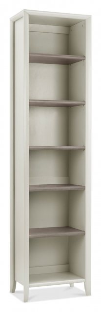 Bergen Grey Washed Oak Narrow Bookcase, Grey Narrow Bookcase With Drawers