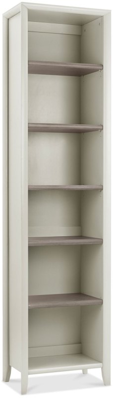 Bergen Grey Washed Oak & Soft Grey Narrow Bookcase