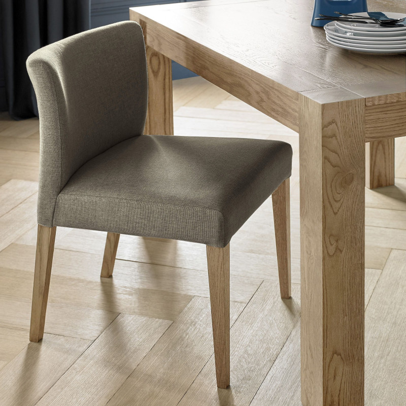 Turin Light Oak Low Back Upholstered Black Gold Fabric Chairs