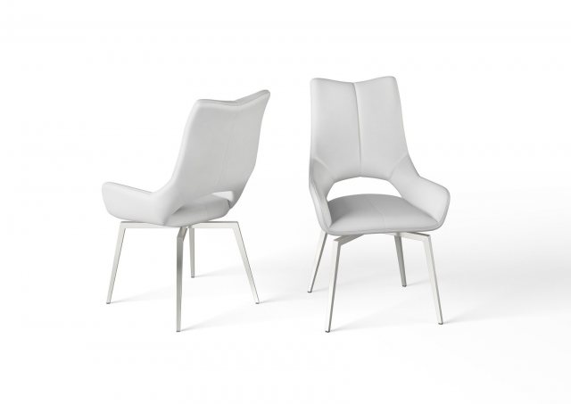 Spinello White Faux Leather Dining, Dining Room Chairs White Faux Leather