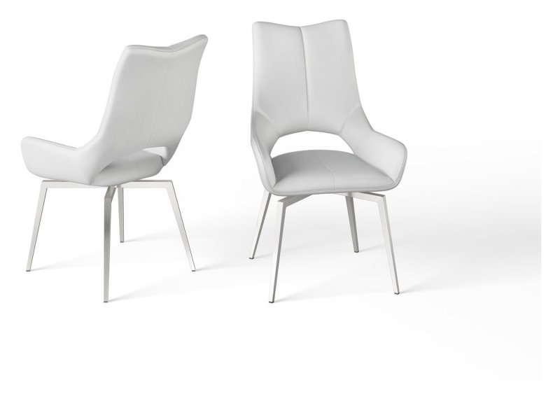 Spinello White Faux Leather Dining Chairs (Set of 2)