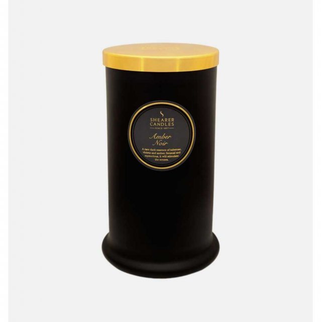 Amber Noir Tall Pillar Jar Candle by Shearer Candles
