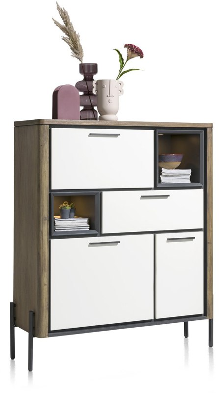 Shirley 125cm Highboard (with LED Lighting) by Habufa