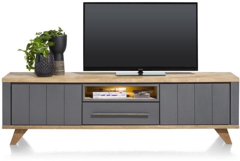 Jardin 210cm Lowboard with LED Lighting (Anthracite) by Habufa
