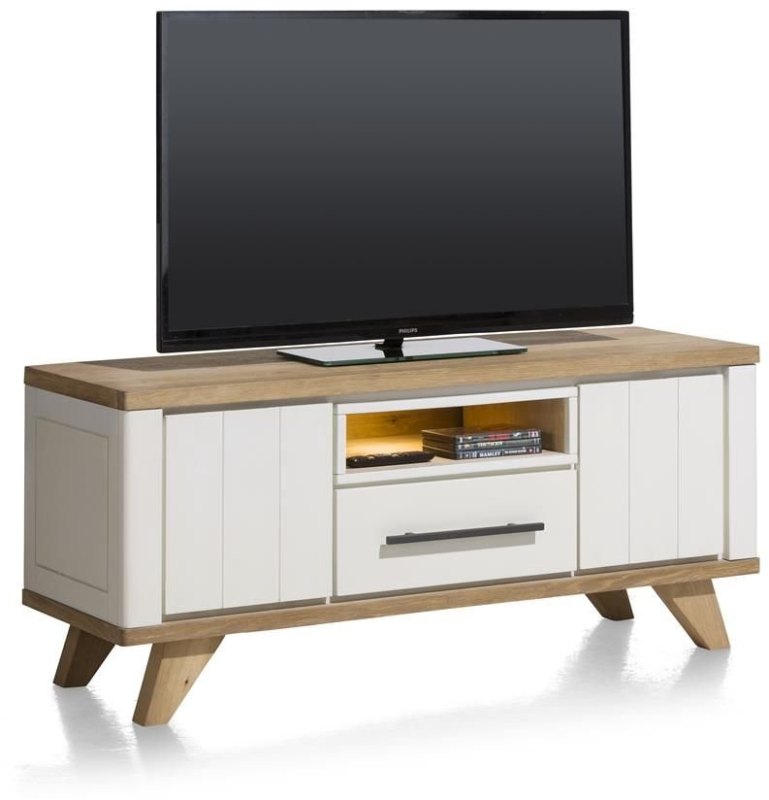 Jardin 140cm Lowboard with LED Lighting (White) by Habufa