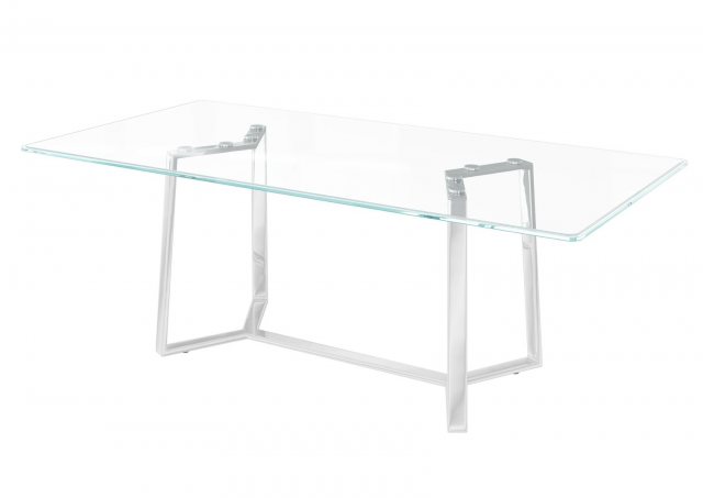 Alberto 160cm Glass Dining Table .