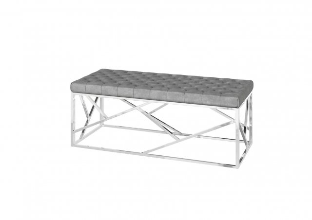 Kieta Upholstered Bench (Silver Grey)